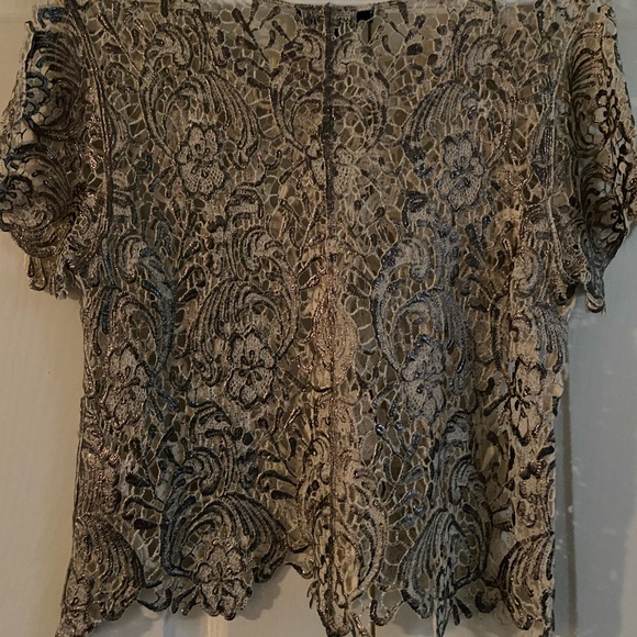 Silver coated lace shirt - Picture 2 of 4